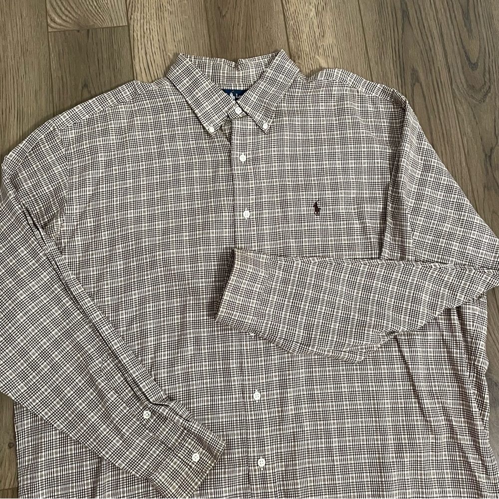Ralph Lauren Blake Long Sleeve Brown Plaid Shirt